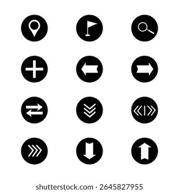 Navigation thin line vector icon set
