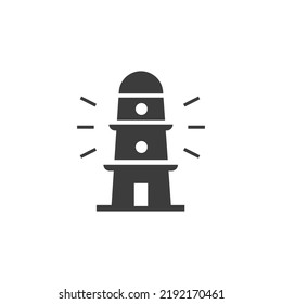 Navigation Tower Icon Isolated on Black and White Vector Graphic