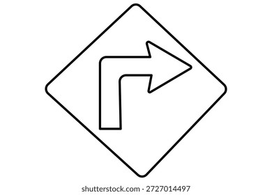 Sinal de tráfego de navegação contínuo um desenho de linha simples esboço transporte vetor ilustração.Sinal de tráfego de rua contínuo um desenho de linha traçado de sinalização minimalista isolado no fundo branco