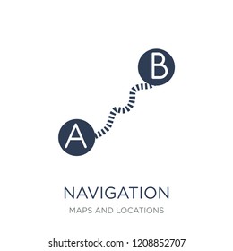 Navigation trajectory icon. Trendy flat vector Navigation trajectory icon on white background from Maps and Locations collection, vector illustration can be use for web and mobile, eps10