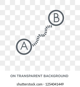 Navigation trajectory icon. Trendy flat vector Navigation trajectory icon on transparent background from Maps and Locations collection. High quality filled Navigation trajectory symbol use for web and