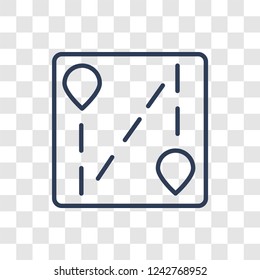 Navigation trajectory icon. Trendy linear Navigation trajectory logo concept on transparent background from Maps and Locations collection
