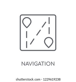 Navigation trajectory linear icon. Modern outline Navigation trajectory logo concept on white background from Maps and Locations collection. Suitable for use on web apps, mobile apps and print media.