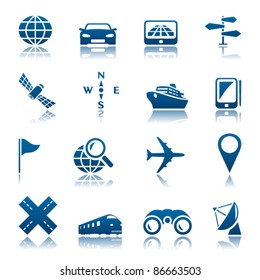 Navigation and transport icon set