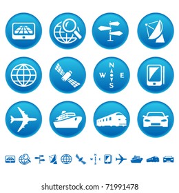 Navigation and transport icons