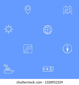Navigation and travel background. Seamless pattern with vector graphics.