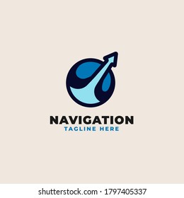 Plantilla del logotipo de viaje de navegación. Ilustración del vector