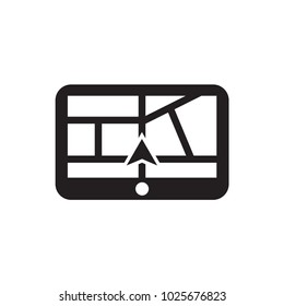 Navigation Travel with tablet device. Simple design for mobile application or website. Vector. Illustration.  