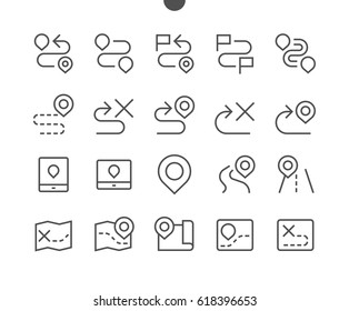 Navigation UI Pixel Perfect Well-crafted Vector Thin Line Icons 48x48 Ready for 24x24 Grid for Web Graphics and Apps with Editable Stroke. Simple Minimal Pictogram Part 1-2
