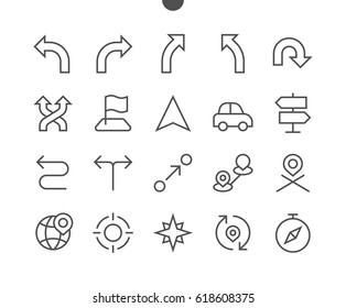 Navigation UI Pixel Perfect Well-crafted Vector Thin Line Icons 48x48 Ready for 24x24 Grid for Web Graphics and Apps with Editable Stroke. Simple Minimal Pictogram Part 2-2