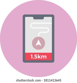 navigation vector flat color icon