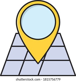 navigation vector flat color icon 