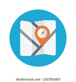 navigation vector flat colour icon