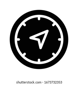icono plano de glifo vector de navegación 
