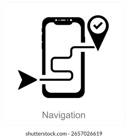 Navigation vector icon concept design