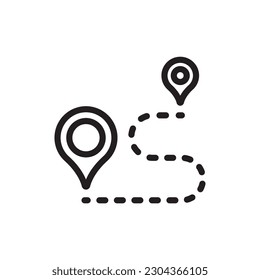 Navigation, Vektorsymbol. Design des Zielpunktes mit flachen Zeichen. Ortszeichen-Piktogramm UX-UI-Symbol