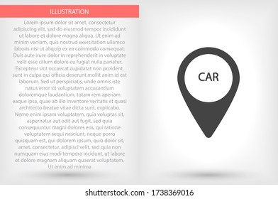 Navigation vector icon , lorem ipsum Flat design