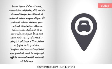 Navigationssymbol, lorem ipsum flaches Design