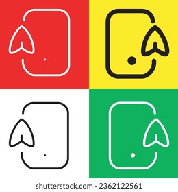 Navigation Vector Icon, Outline style icon, from Adventure icons collection, isolated on Red, Yellow, White and Green Background.