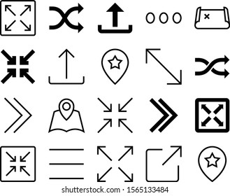 navigation vector icon set such as: script, landmark, discovery, gps, street, pin icon, locator, city, house, hamburger, ancient, nautical, destination, thin, browser, adventure, search, home, art