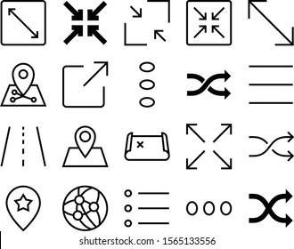 navigation vector icon set such as: geography, transfer, thin, globe, orientation, more, adventure, under, transport, transportation, browser, shrink, route, portal, world, grid, network, speed