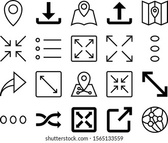 navigation vector icon set such as: shiny, grid, clip, playlist, recover, fullscreen, city, round, sound, globe, rewind, tag, path, modern, journey, ball, message, next, earth, again, media, random