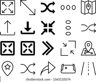 navigation vector icon set such as: drive, logo, computer, race, screen size, shiny, collection, route, badge, downloading, rewind, small, highway, ancient, restart, creative, favorite, transport