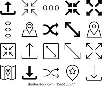 navigation vector icon set such as: fullscreen, star, communication, find, clip, art, refresh, modern, blank, collection, search, mix, playlist, repeat, action, download, previous, user, album