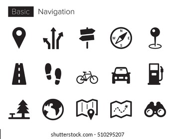 Navigation vector icons set