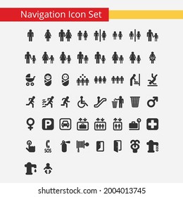 Navigation vector icons Set. Sign and Symbol icons. symbol template for graphic and web design. Vector illustration isolated on white background. vector eps 10