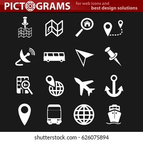 navigation vector icons for user interface design