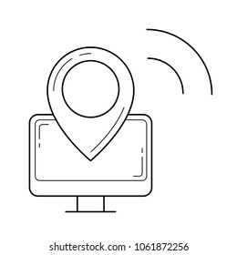 Navigation vector line icon isolated on white background. Navigation line icon for infographic, website or app.