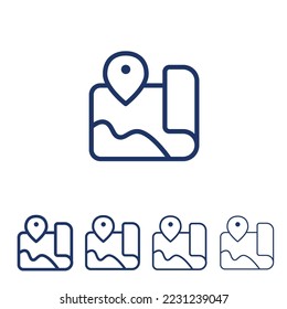 Navigation vector line icon. Map outline icon.