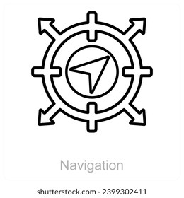 Navigation and way icon concept