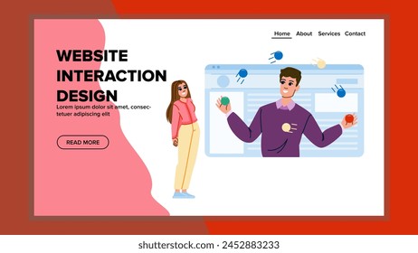navigation website interaction design vector. usability accessibility, mobile prototype, wireframe animation navigation website interaction design web flat cartoon illustration