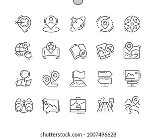 Navigation Well-crafted Pixel Perfect Vector Thin Line Icons 30 2x Grid for Web Graphics and Apps. Simple Minimal Pictogram