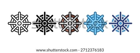 Navigation Wheel Icon Set Multiple Style Collection