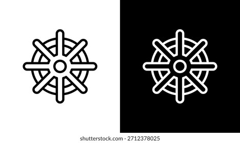 Navigation Wheel White Icon Set Design