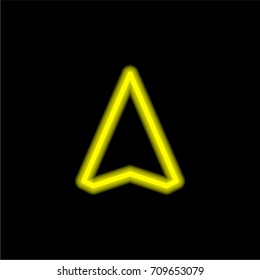 Navigation yellow glowing neon ui ux icon. Glowing sign logo vector