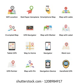 Navigational apps icons set