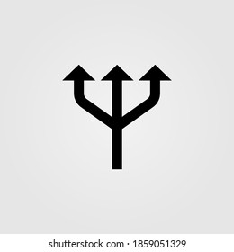 Navigational arrow icon. Road sign, traffic route symbol.