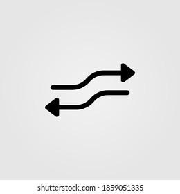 Navigational arrow icon. Road sign, traffic route symbol.