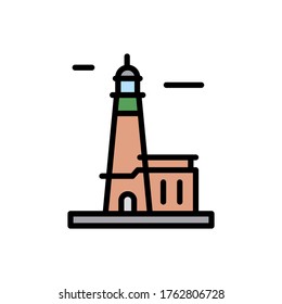 Navigational, lighthouse icon. Simple color with outline vector elements of pharos icons for ui and ux, website or mobile application