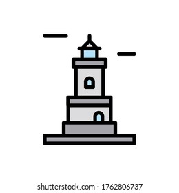 Navigational, lighthouse icon. Simple color with outline vector elements of pharos icons for ui and ux, website or mobile application