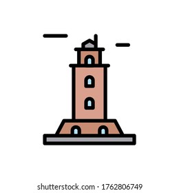 Navigational, lighthouse icon. Simple color with outline vector elements of pharos icons for ui and ux, website or mobile application