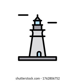 Navigational, lighthouse icon. Simple color with outline vector elements of pharos icons for ui and ux, website or mobile application
