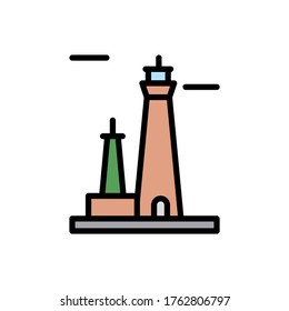 Navigational, lighthouse icon. Simple color with outline vector elements of pharos icons for ui and ux, website or mobile application
