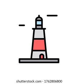 Navigational, lighthouse icon. Simple color with outline vector elements of pharos icons for ui and ux, website or mobile application