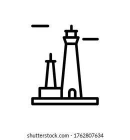 Navigational, lighthouse icon. Simple line, outline vector elements of pharos icons for ui and ux, website or mobile application