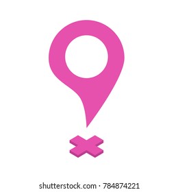 Navigational markers of different shapes. Navigation pins, navigational mark, navigation points. Vector illustration in a flat style.